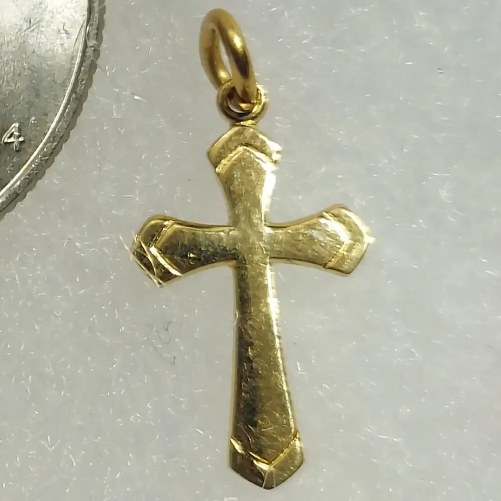Vintage 1/20 14K GF THEDA Dainty Cross Pendant (Gold Filled, 5% 14K Gold) STYLE4
